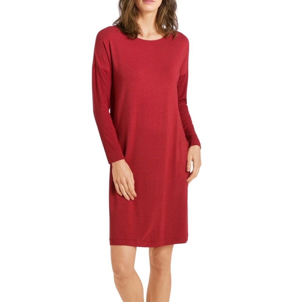 Hanro Natural Elegance Roundneck Nightgown Redwood Melange Small New